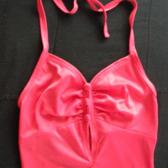 Ladies Dress Size M Halter Cherry Red Ankle Length - Picture 2 of 2